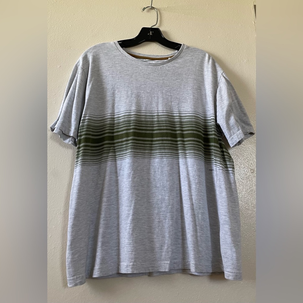 Denim & Flower Gray Tee with Olive Stripes